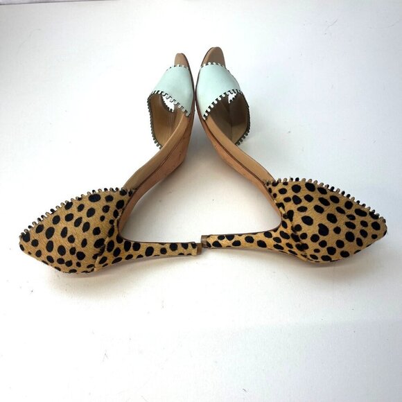 Loeffler Randall D'Orsay Leopard Animal Print Mint Heels Ladies Size 7 1/2 B - Picture 6 of 10